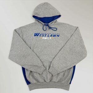 Westlawn Owls Baseball Hooded Sweatshirt Gray Pullover Hoodie Size 2XL